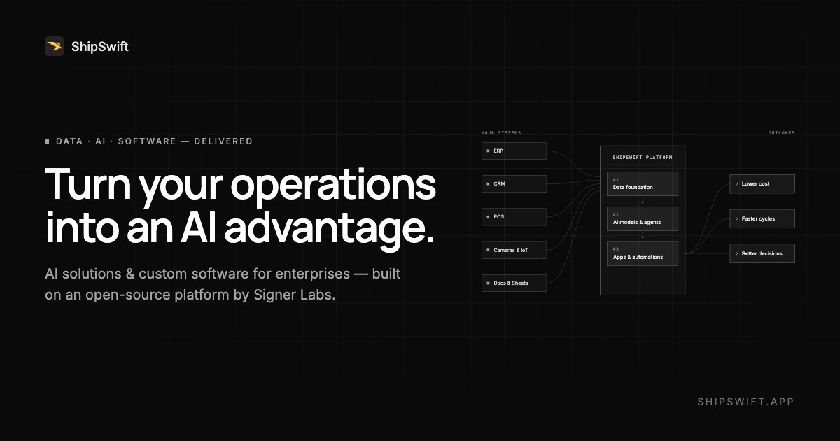 ShipSwift — AI Solutions & Custom Software for Enterprises